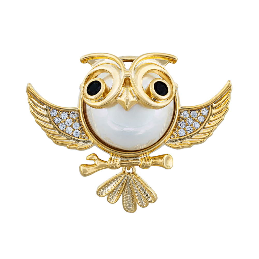 Fiore Luna Брошь Сова Zircon+ магнит Fiore Luna XR06459F G Арт.: XR06459F G