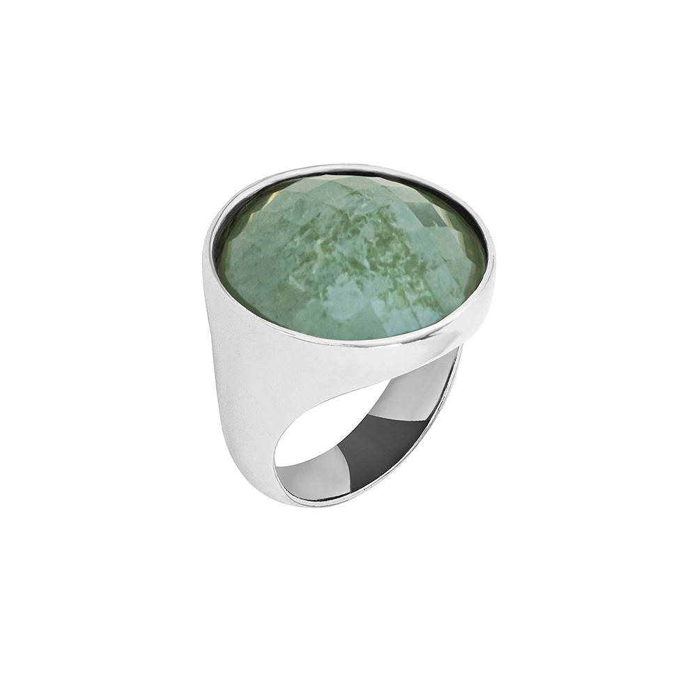 Possebon Кольцо pearl green quartz 18 мм Арт.: K1155.16/18.0 G/S