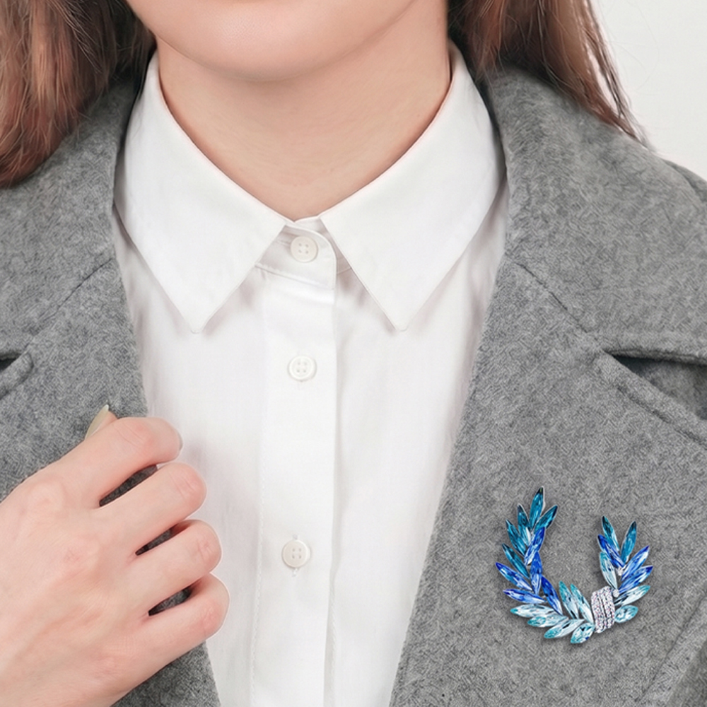 Fiore Luna Брошь КРЫЛЬЯ Zircon+crystal Арт.: XR12879 BL/S
