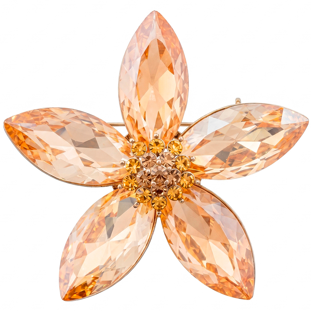 Fiore Luna Брошь Цветок с пятью лепестками Арт.: BR14494 BR/G
