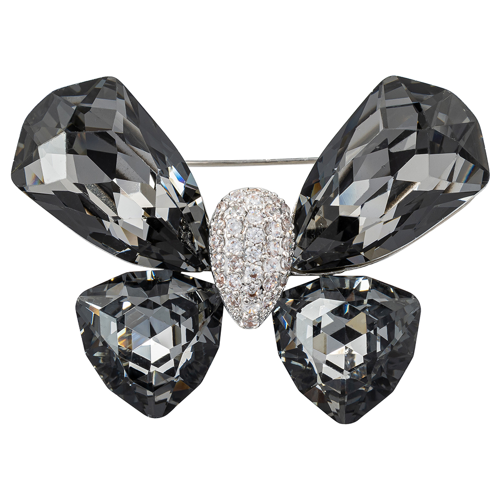 Fiore Luna Брошь Бабочка crystal gray Арт.: XR12803 BW/S