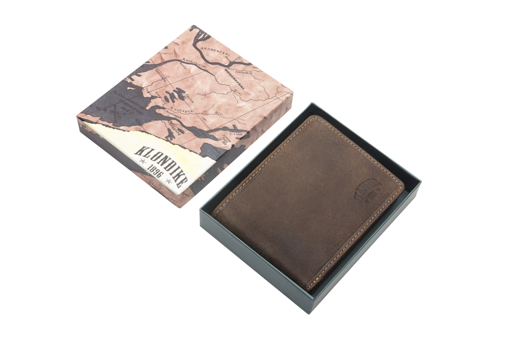 Klondike 1896 Бумажник KLONDIKE «Peter», натуральная кожа в темно-коричневом цвете, 12 х 9,5 см Арт.: KD1007-03