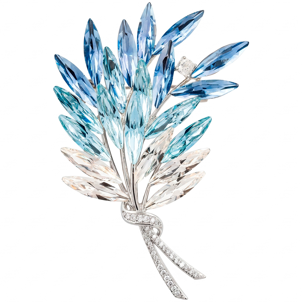 Fiore Luna Брошь Букет crystal blue Арт.: XR16767 BL/S