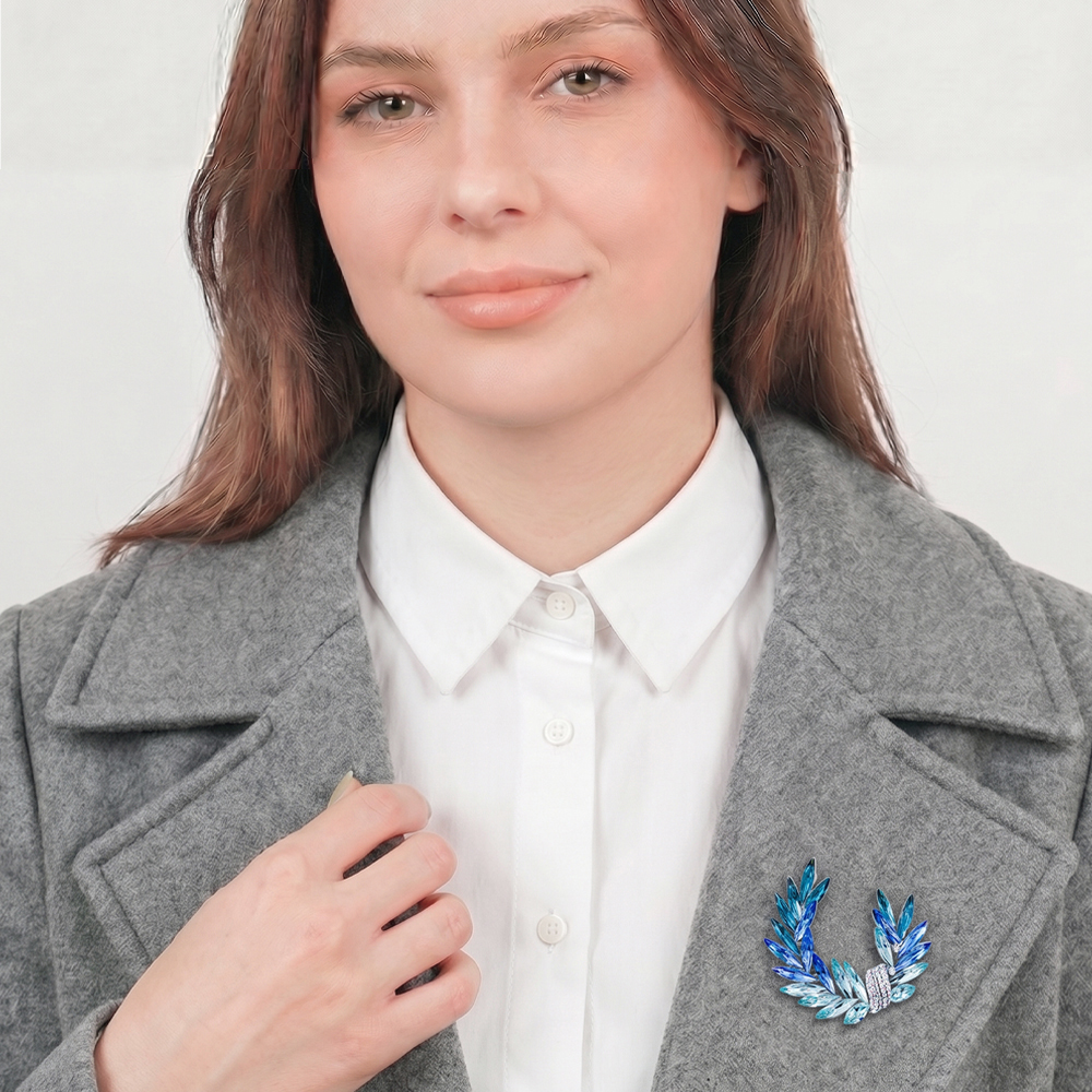 Fiore Luna Брошь КРЫЛЬЯ Zircon+crystal Арт.: XR12879 BL/S