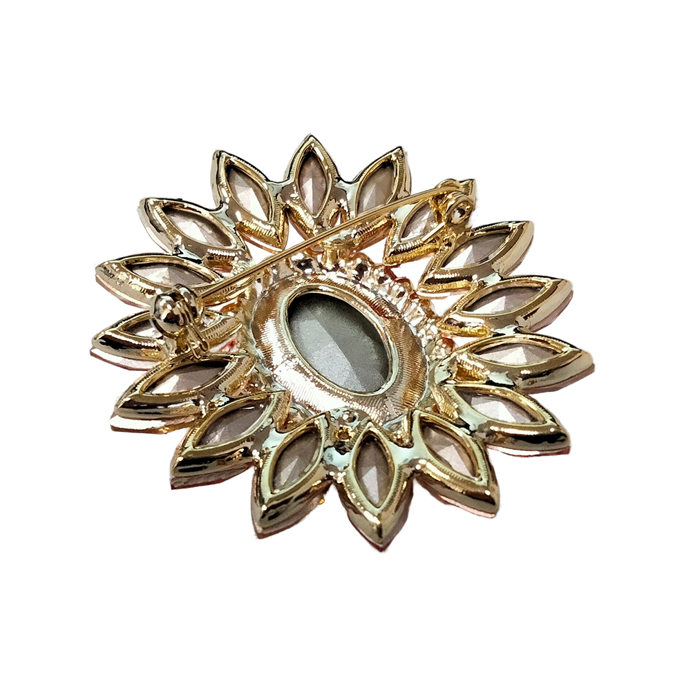 Fiore Luna Брошь Sunflower crystal pink/peach Арт.: BR14649p R/G