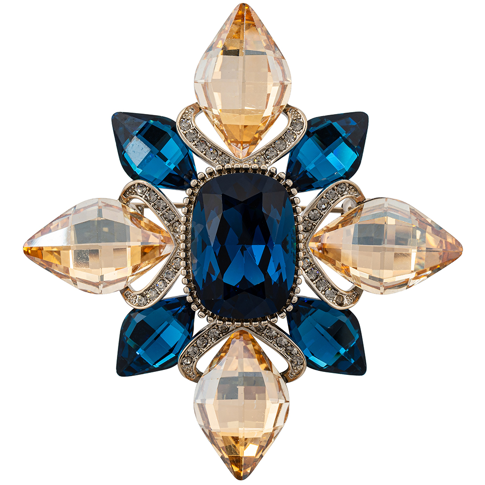 Fiore Luna Брошь Icon crystal blue Арт.: BR14908 BL/S