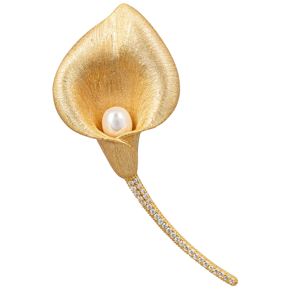 Fiore Luna Брошь Калла freshwater pearl Арт.: XR16645 G