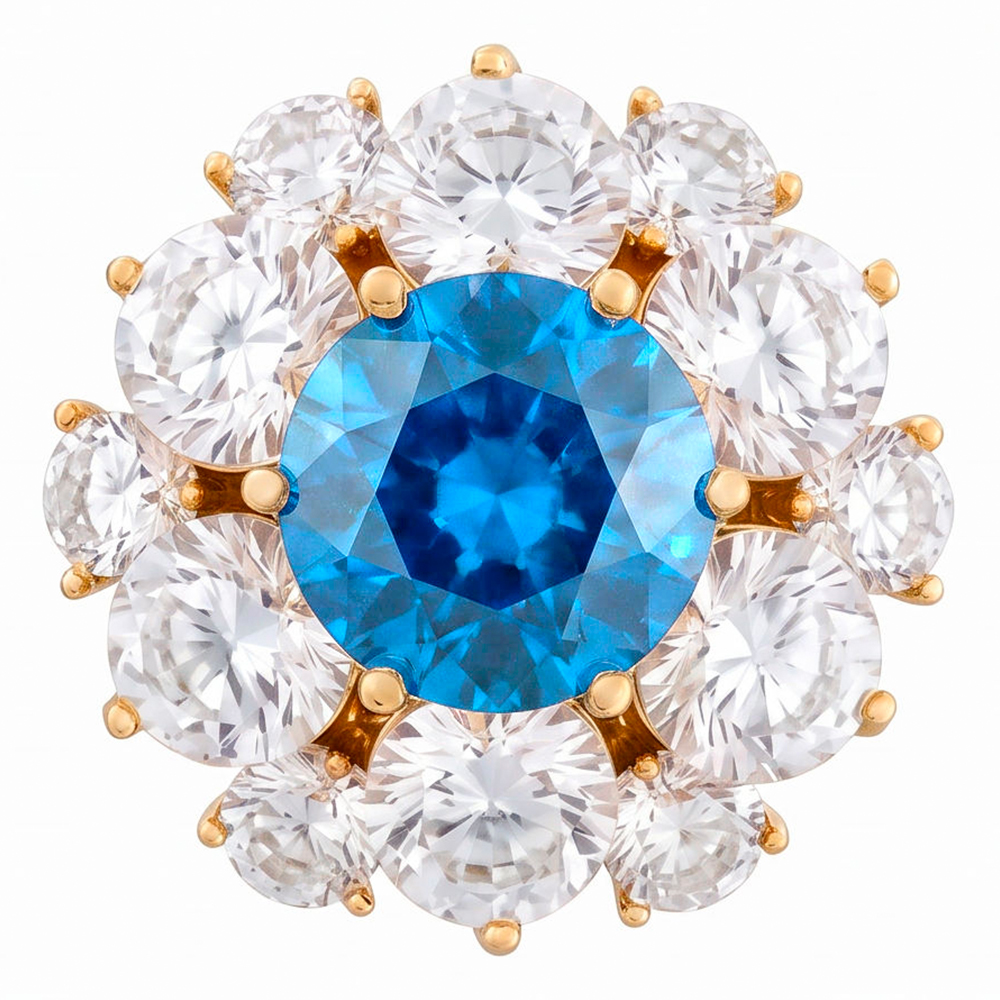 Fiore Luna Брошь Кристалл Zircon+магнит Арт.: XR12099A4 BL/G
