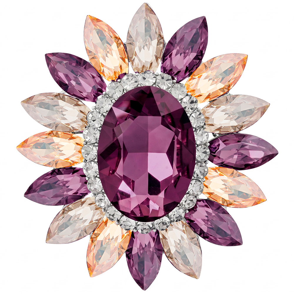 Fiore Luna Брошь Sunflower crystal violet Арт.: BR14649p V/S