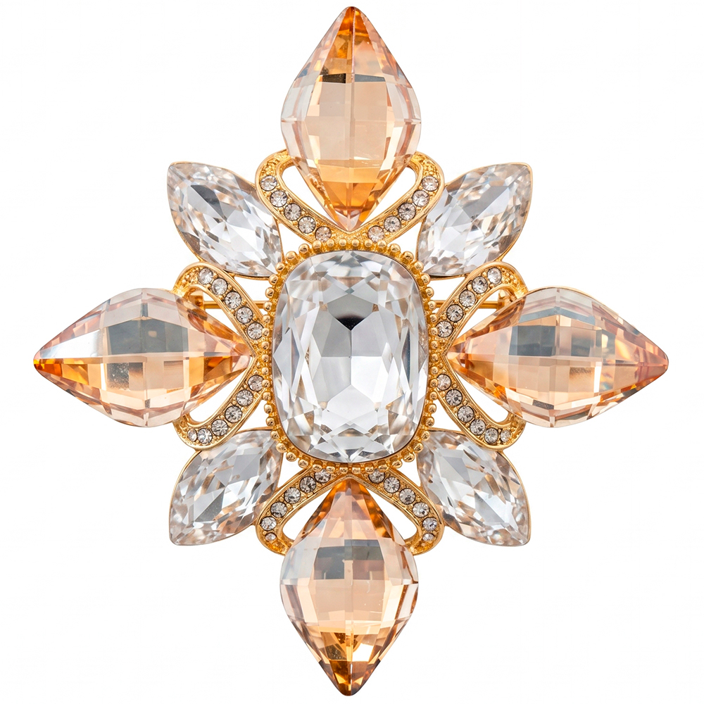 Fiore Luna Брошь Icon crystal champagne Арт.: BR14908 BR/G