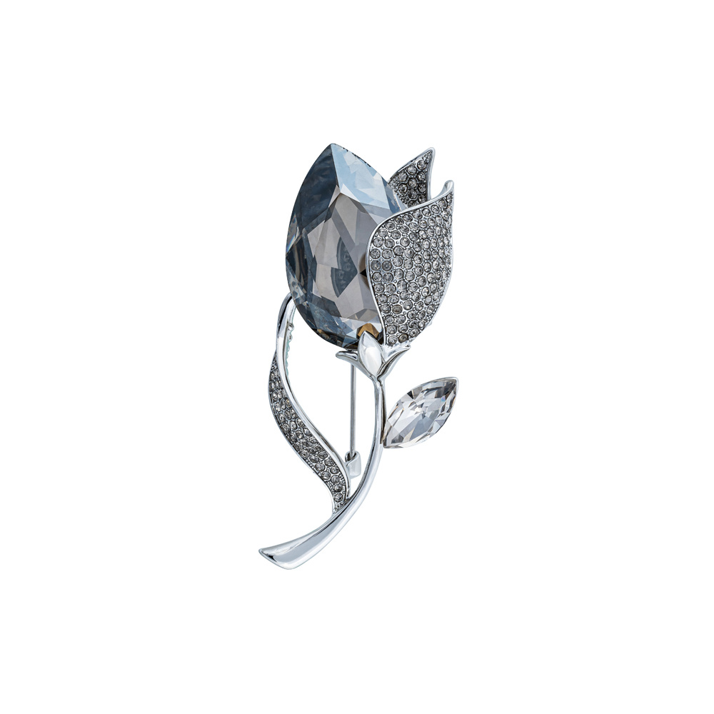 Fiore Luna Брошь Тюльпан Чешский горный хрусталь Fiore Luna XR11501W BW/S Арт.: XR11501W BW/S