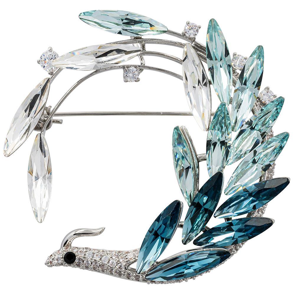 Fiore Luna Брошь Птица crystal blue Арт.: XR16682 BL/S