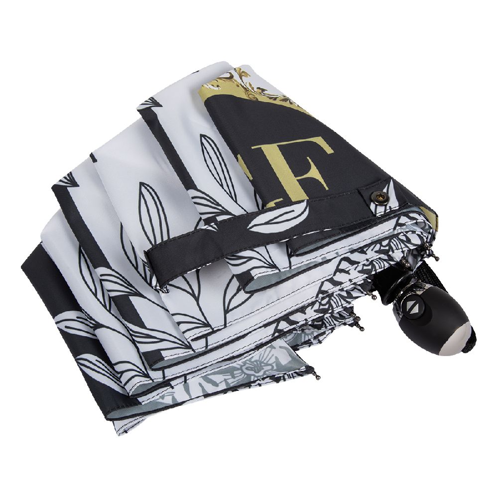 Ferre Milano Зонт складной Ferre 6002-OC Leaf Black/White  product-3861 Арт.: product-3861