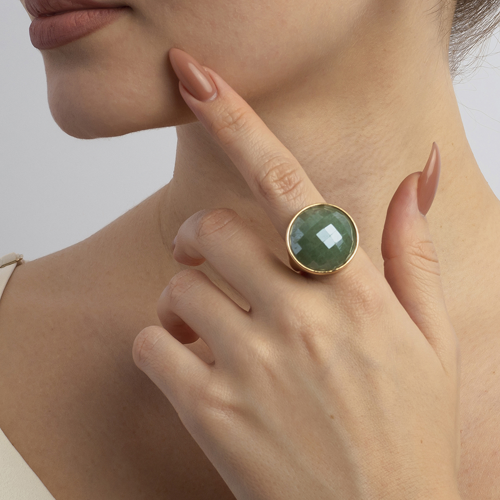 Possebon Кольцо pearl green quartz 19 мм Арт.: K1155.16/19.0 G/G