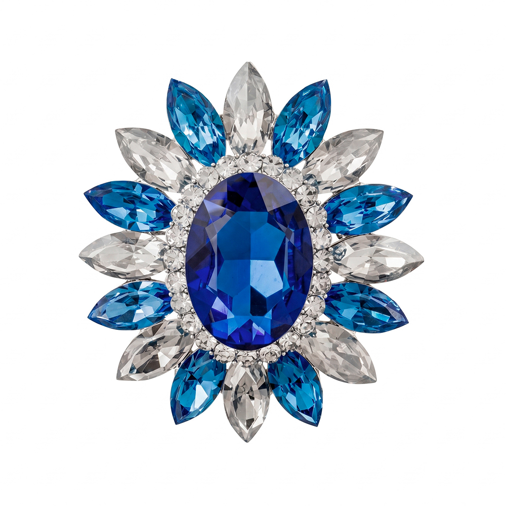 Fiore Luna Брошь Sunflower crystal blue Арт.: BR14649p BL/S
