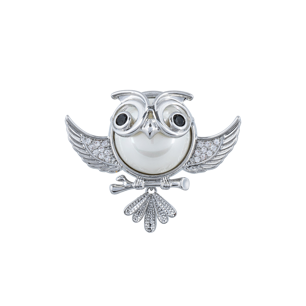 Fiore Luna Брошь Сова Zircon+ магнит Арт.: XR06459F S