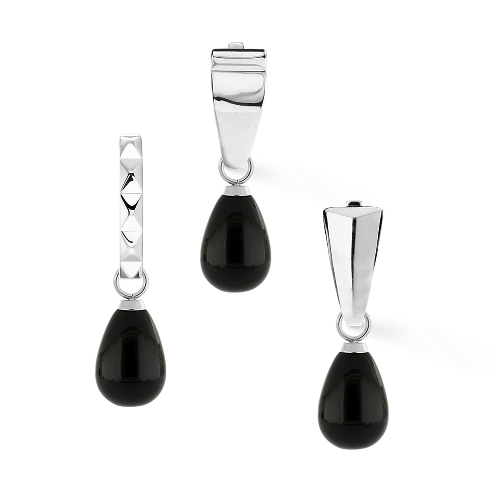 Coeur de Lion Шармы на серьги Silver-Black Арт.: 0051/44-1317