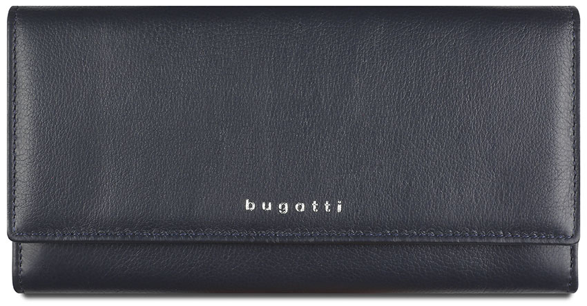 Bugatti Кошелёк женский BUGATTI Lady Top, тёмно-синий, натуральная воловья кожа, 20х2,5х10,5 см Арт.: 49610305