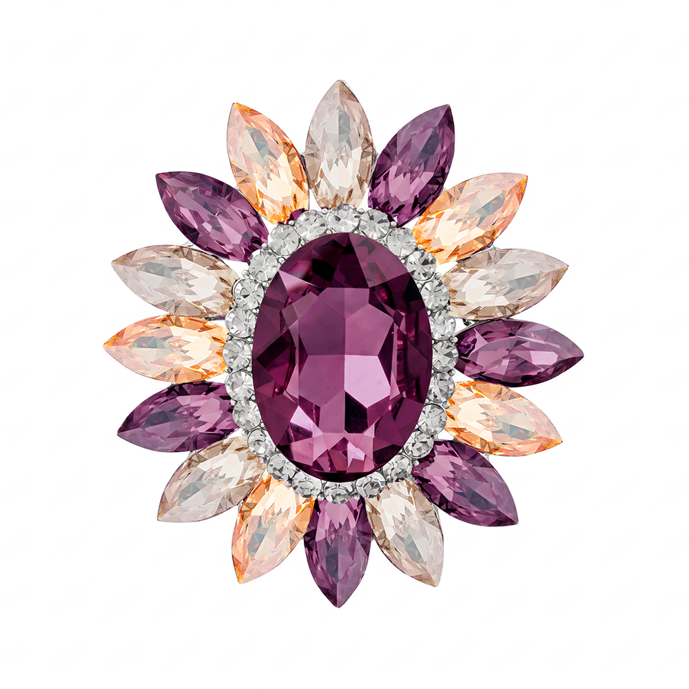 Fiore Luna Брошь Sunflower crystal violet Арт.: BR14649p V/S