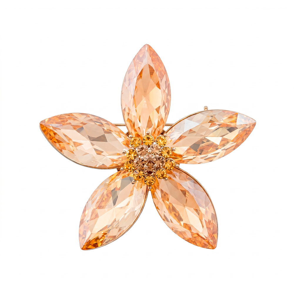 Fiore Luna Брошь Цветок с пятью лепестками Арт.: BR14494 BR/G