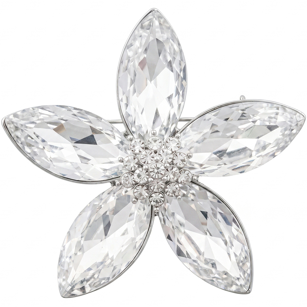 Fiore Luna Брошь Цветок с пятью лепестками Арт.: BR14494 BW/S