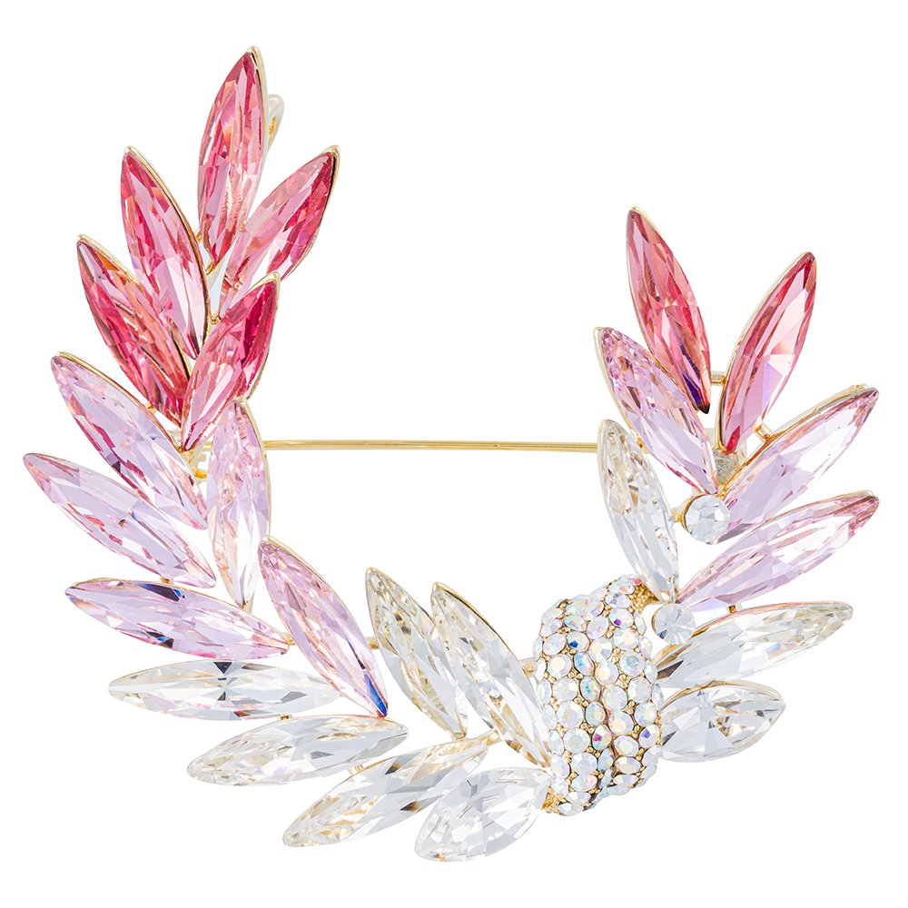 Fiore Luna Брошь КРЫЛЬЯ Zircon+cryastal Арт.: XR12879 R/G
