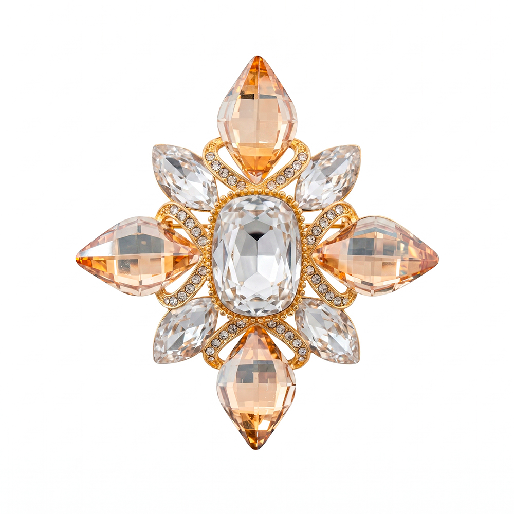 Fiore Luna Брошь Icon crystal champagne Арт.: BR14908 BR/G