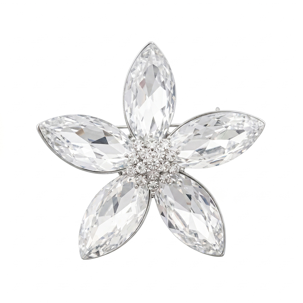 Fiore Luna Брошь Цветок с пятью лепестками Арт.: BR14494 BW/S