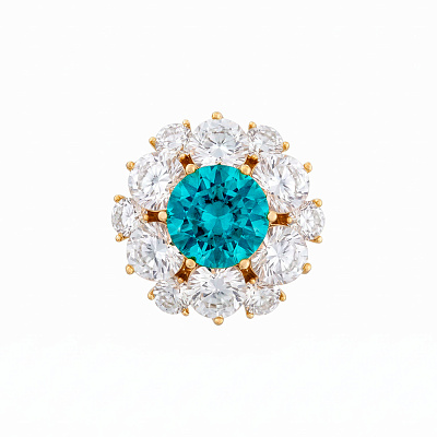 Брошь Кристалл Zircon+магнит XR12099A5 BL/G 