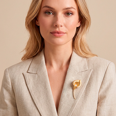 Брошь Калла freshwater pearl  Fiore Luna  XR16645 G 