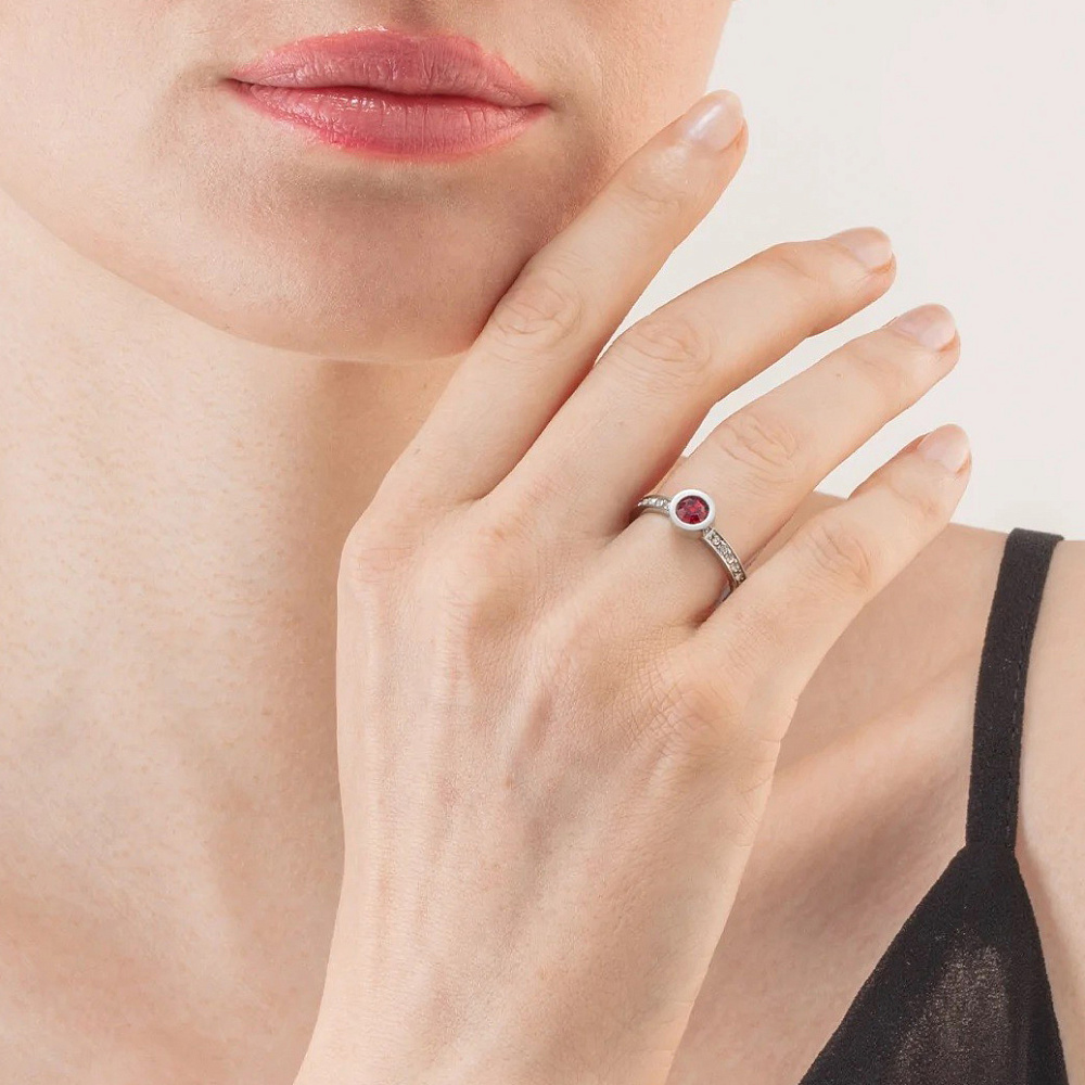 Coeur de Lion Кольцо Red-Silver 18 мм Арт.: *0228/40-0317 56