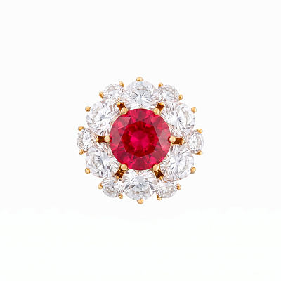 Брошь Кристалл Zircon+магнит XR12099A3 R/G 
