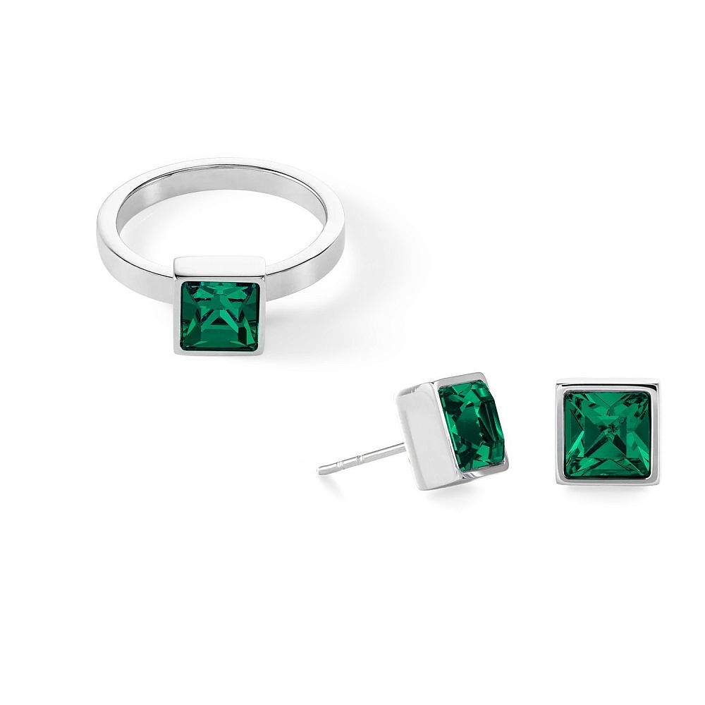 Coeur de Lion Кольцо Dark green-silver 17.2 мм Coeur de Lion *0500/40-0548 54 Арт.: *0500/40-0548 54