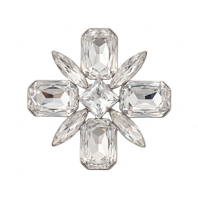 Брошь Muse white crystal BR14703 BW/S 