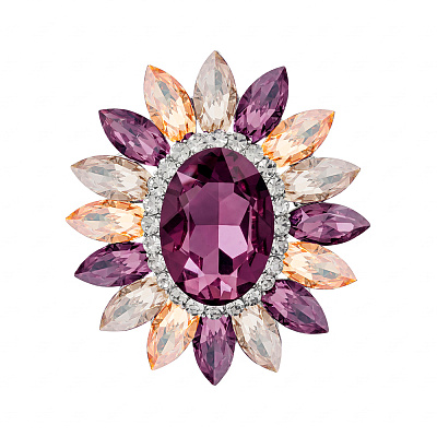 Брошь Sunflower crystal violet BR14649p V/S 