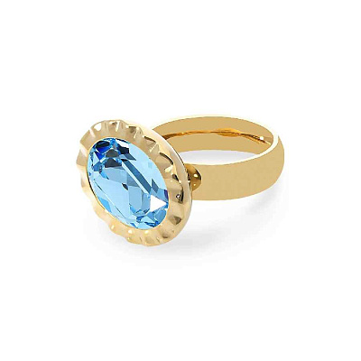 Кольцо TIVOLA UNICA big (G/P) Aquamarine 60 Qudo 686515 686515 