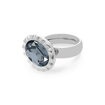 Кольцо TIVOLA UNICA big (S/P) Crystal silver night 60 Qudo 687532 687532 