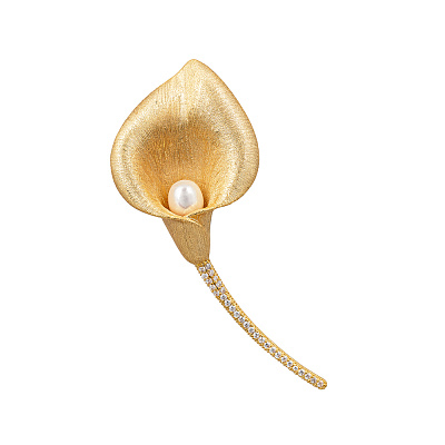 Брошь Калла freshwater pearl XR16645 G 