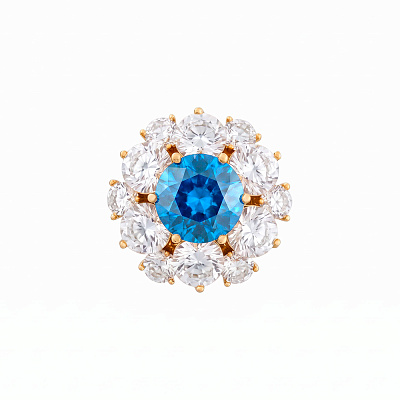 Брошь Кристалл Zircon+магнит XR12099A4 BL/G 