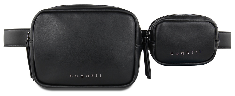Bugatti Сумка на пояс BUGATTI Almata, с кошельком, чёрная, полиуретан, 29x5x13 см Арт.: 49665001