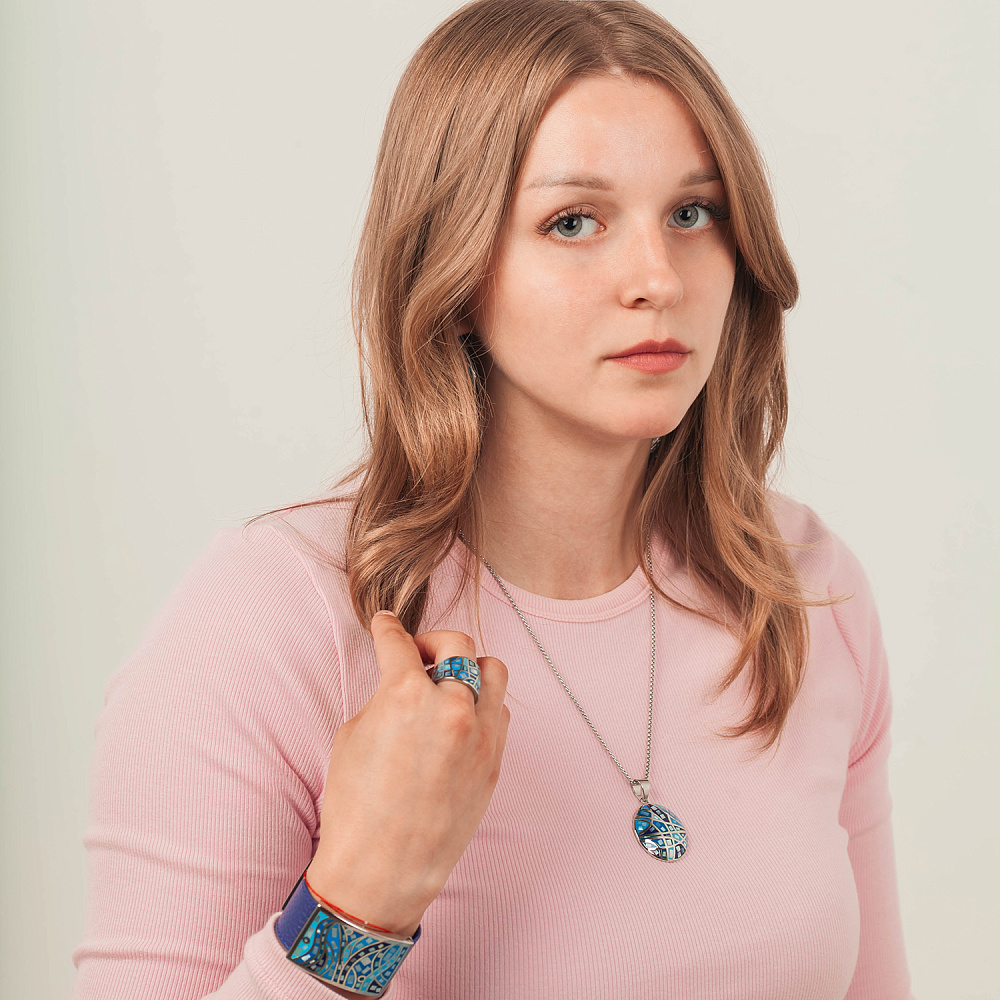 Fiore Luna Браслет на кожаном синим ремешке Fiore Luna CB00230-12 BL/S Арт.: CB00230-12 BL/S