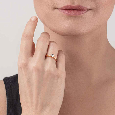 Кольцо Crystal-Rose gold 18.5 мм Coeur de Lion *0501/40-1822 58  Coeur de Lion  *0501/40-1822 58 