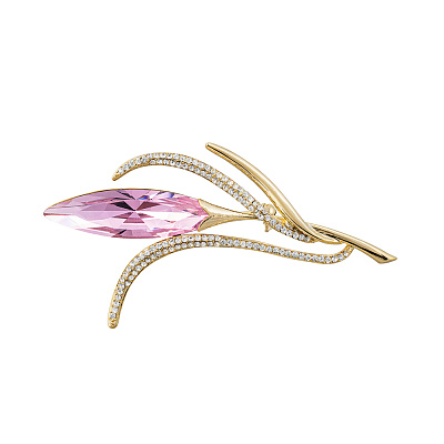 Брошь Elegant crystal flower BR14998 R/G 