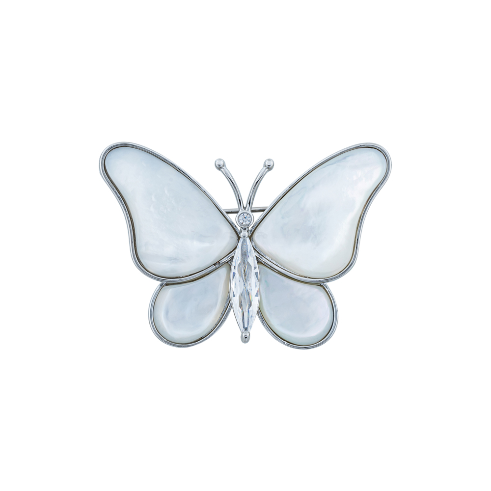 Fiore Luna Брошь Бабочка Zircon+natural shell Fiore Luna XR06424F S Арт.: XR06424F S