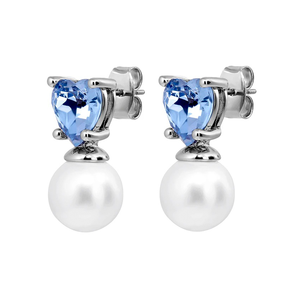 Dyrberg Kern Серьги EMO SS LIGHT BLUE / WHITE PEARL Арт.: 480037