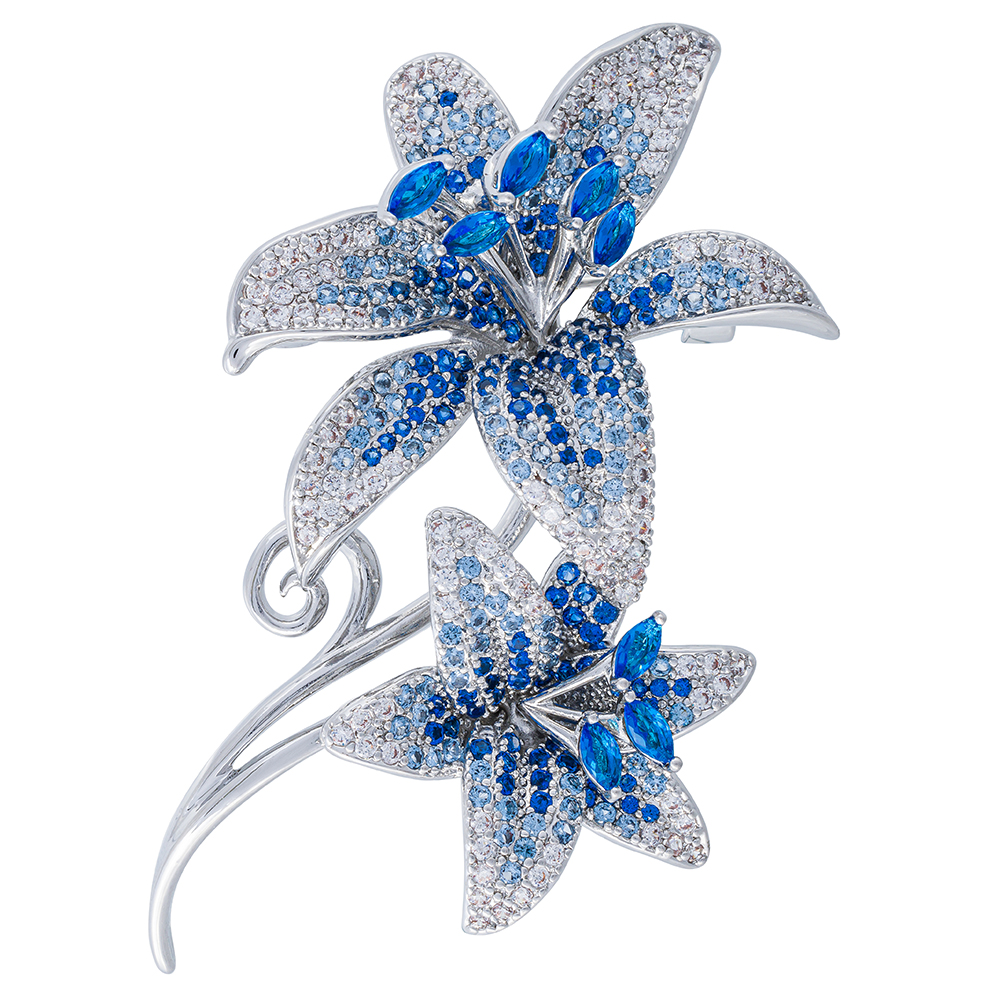 Fiore Luna Брошь ДУЭТ Zircon Арт.: XR08553P BL/S