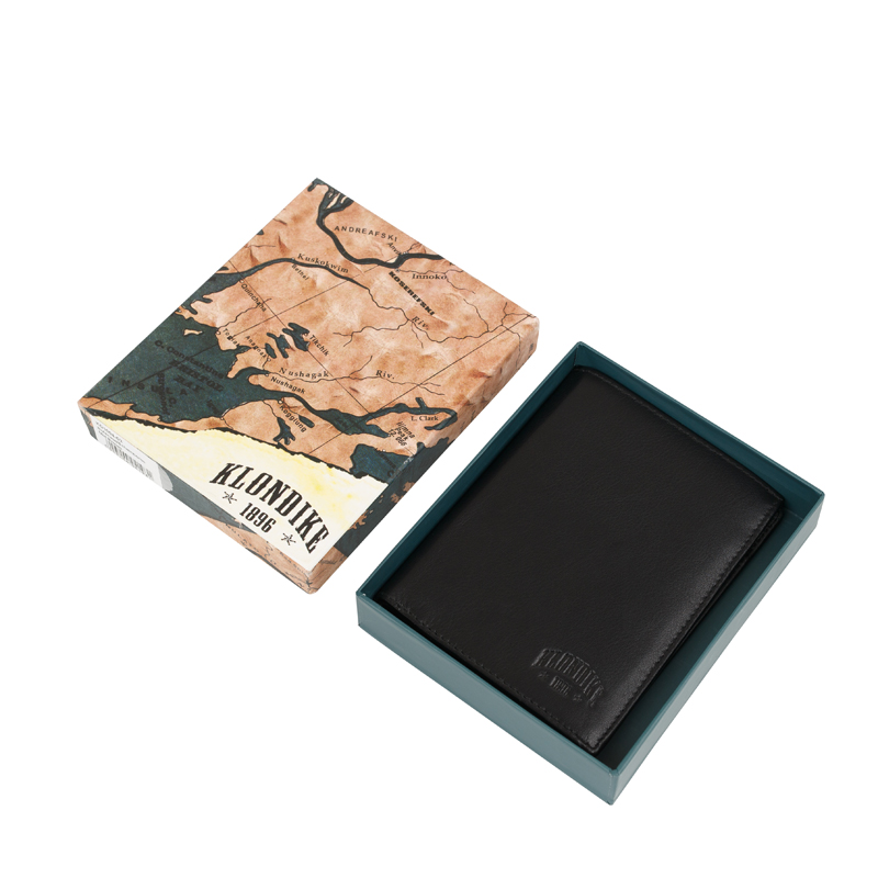 Klondike 1896 Бумажник KLONDIKE Claim, натуральная кожа в черном цвете, 10 х 1 х 12,5 см Арт.: KD1103-01