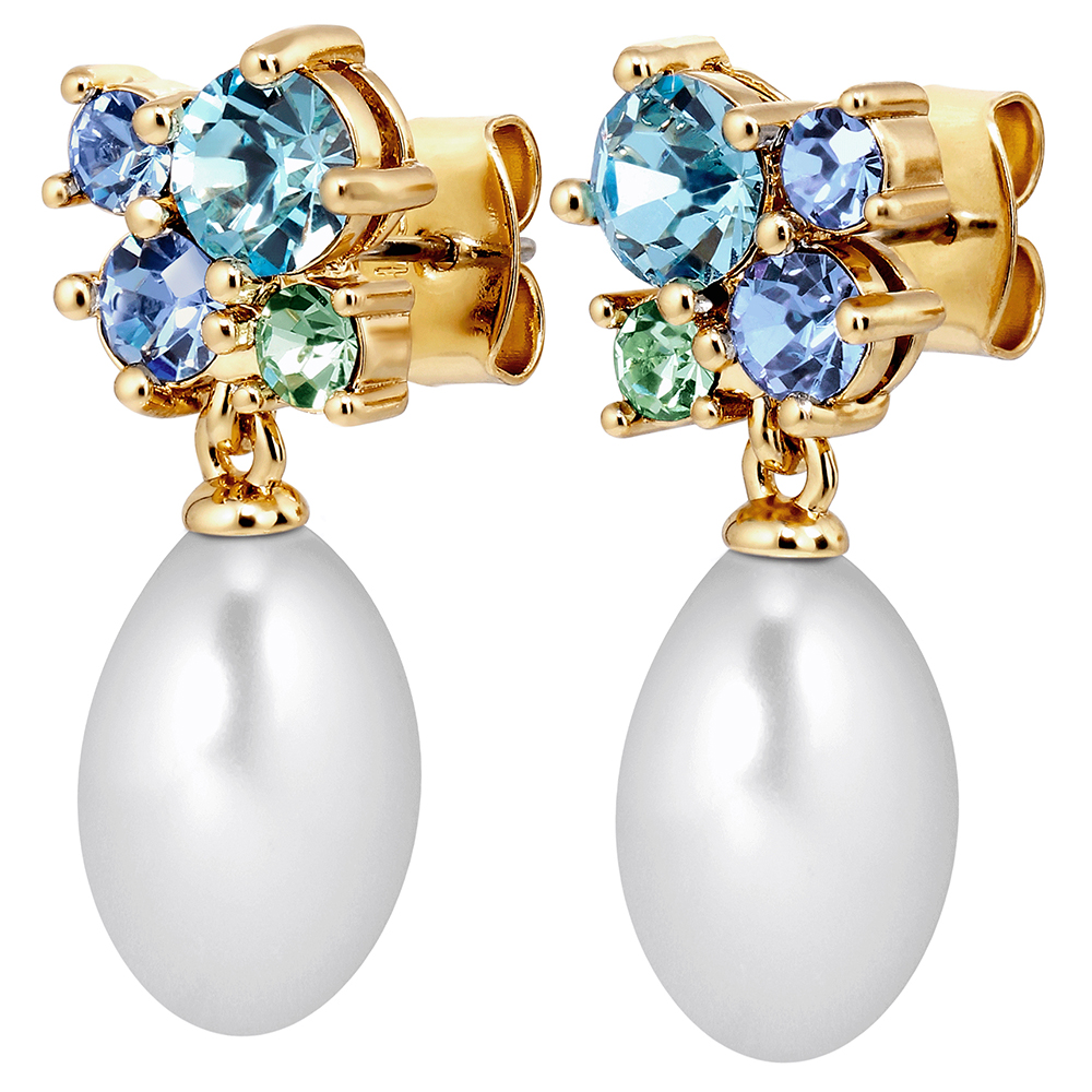 Dyrberg Kern Серьги PETUN SG AQUA / WHITE PEARL Арт.: 480057