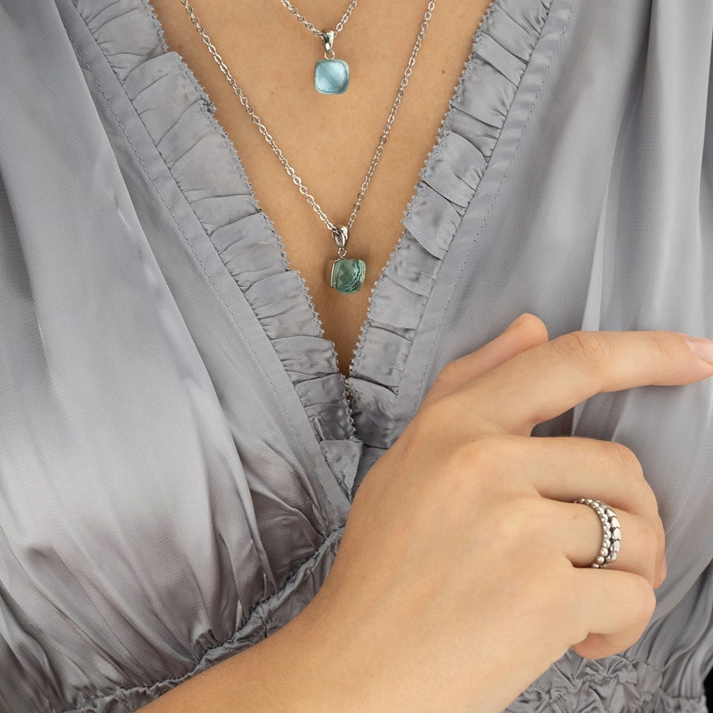Qudo Колье FIRENZE (S) Aquamarine Qudo 107000/48-6002 Арт.: 107000/48-6002
