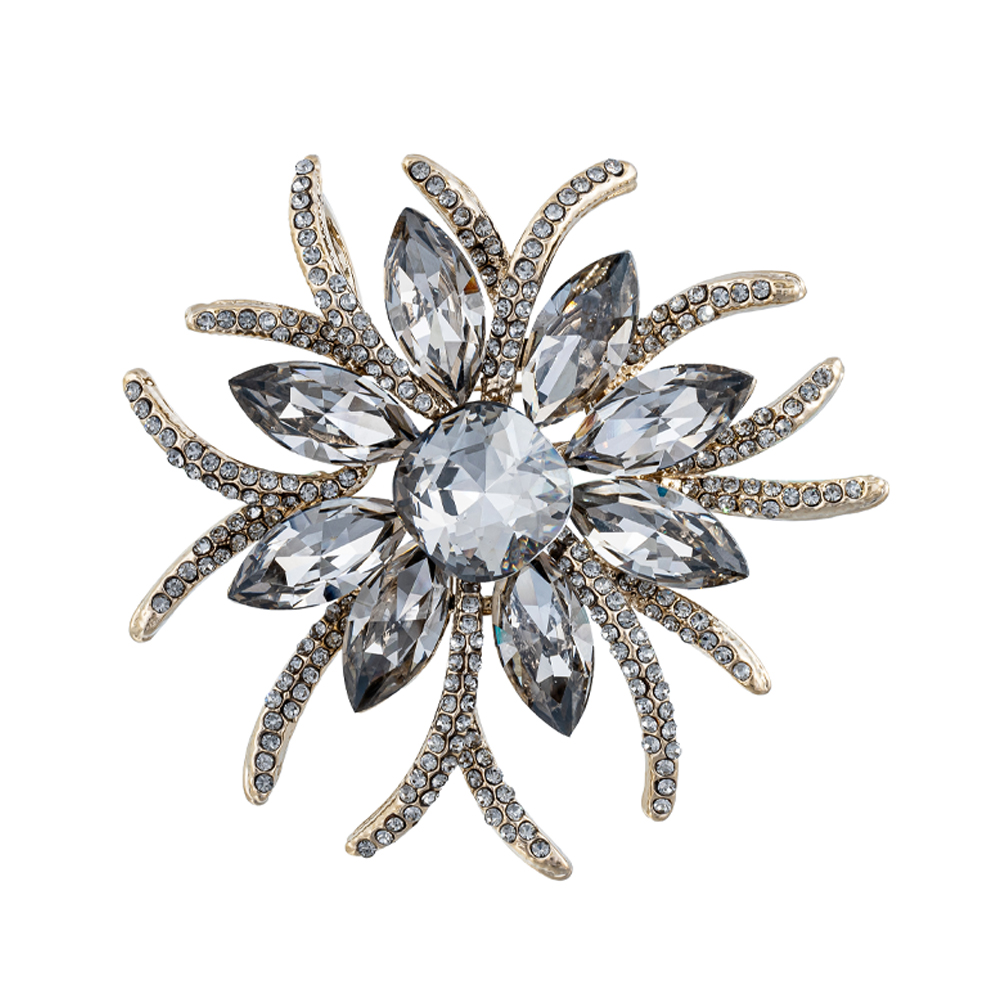 Fiore Luna Брошь Самоцвет Чешский горный хрусталь Fiore Luna BR13756M BW/G Арт.: BR13756M BW/G